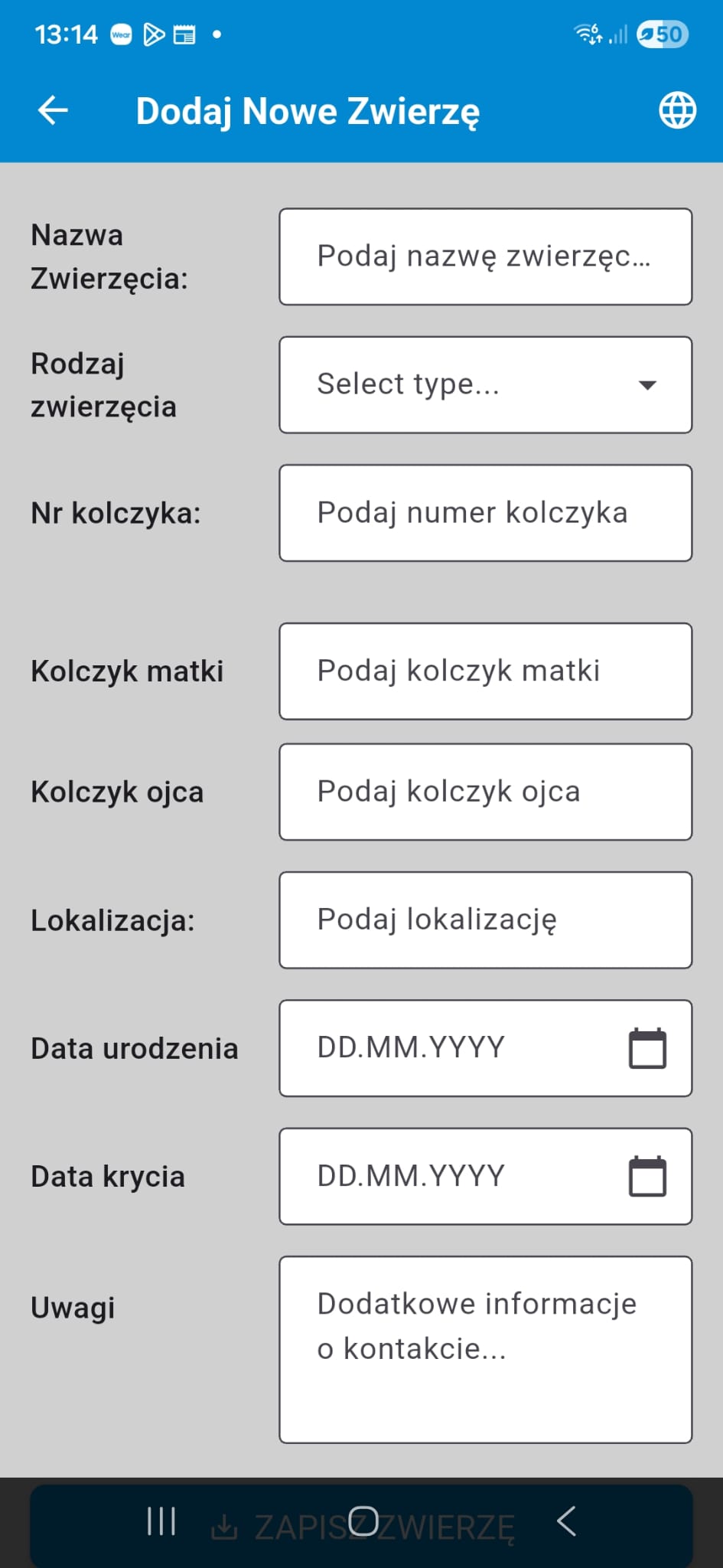 FarmManager PL dodaj nowa koze